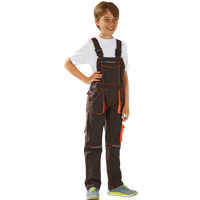 Planam Junior Latzhose oliv/orange 86/92