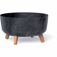 Prosperplast Blumentopf GRACIA LOW Betoneffekt Anthrazit 38 cm