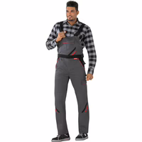 Planam Highline Latzhose schiefer/schwarz/rot 56