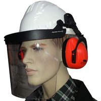 Bauhelm mit Gesichts- und Gehörschutz in versch. Farben weiß