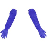 Gummihandschuhe mit Ärmel blau 65cm