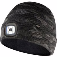 Camouflage Wintermütze mit wiederaufladbarer LED-Leuchte