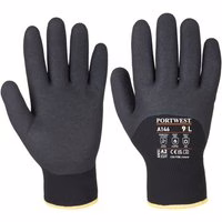 Portwest Winter Arbeitshandschuhe 250°C Kontakthitzeschutz Schwarz XL