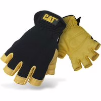 CAT fingerlose Handschuhe aus Leder Gel-gepolstert Gelb L