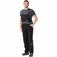 Planam Highline Latzhose schwarz/schiefer/zink 27