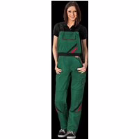 Planam Highline Damen Latzhose grün/schwarz/rot 38