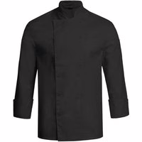 Greiff Herren Kochjacke mit verdeckten Druckknöpfen Schwarz XL