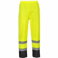 Portwest Klassische Kontrast Warnschutz-Regenhose Gelb/Schwarz L